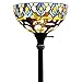 Amora Lighting AM1086FL12 Tiffany Style Peacock Torchiere Floor Lamp, 72