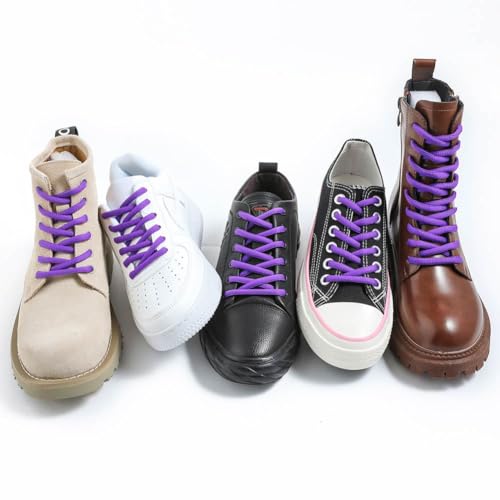 VSUDO 120 cm Lacets Chaussures de Sport Ovales - Diamètre 6mm Violet pour Baskets, Course sur Route, Running et Fitness pour Femme ou Homme (1 Paire-Violet-120CM) – vue 4