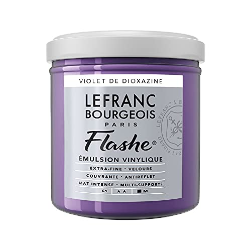 Lefranc Bourgeois Flashe, Extra-Fine Acrylic Vinyl Emulsion, Artists Quality, Dioxazine Violet, 125ml Pot