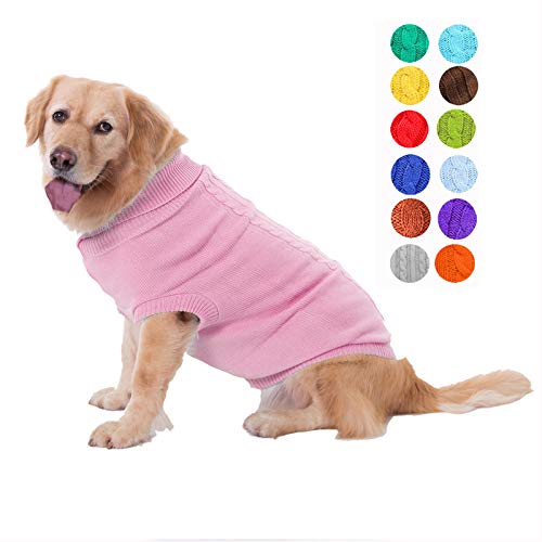 Image of Dog Sweater Soft Warm Turtleneck Knitted Clothes for Small Medium Large Pet