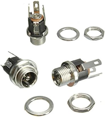 Lsgoodcare 60Pcs 5.5MM x 2.1MM Male Female DC Power Plug Solder Jack Adapter Socket Connectors with Rubber Caps for Audio Video Phone CCTV
