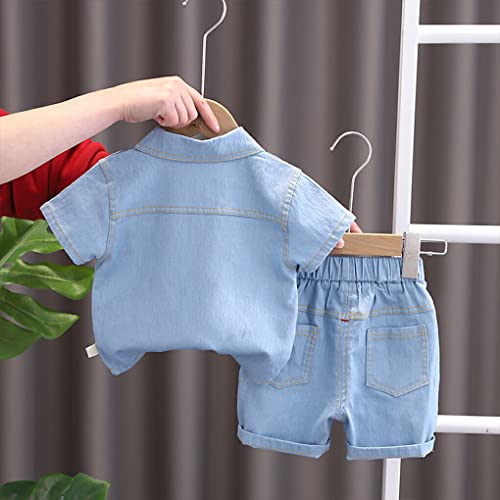 XUSIJAKQ1 Ternos masculinos roupas de verão roupas infantis roupas infantis multicoloridas lapela az