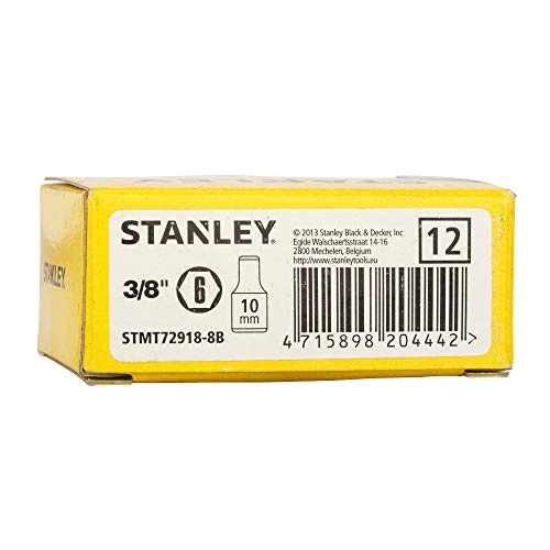 Image of STANLEY STMT72918-8B 3 /8-inch 10mm Chrome Vanadium Steel 6 Point Standard Socket (Silver)