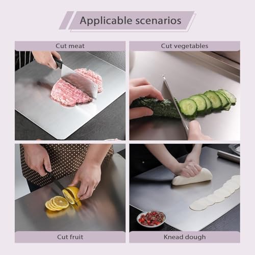 Planches à découper en acier inoxydable de cuisine grand format 60 * 50 * 1.5cm - 6