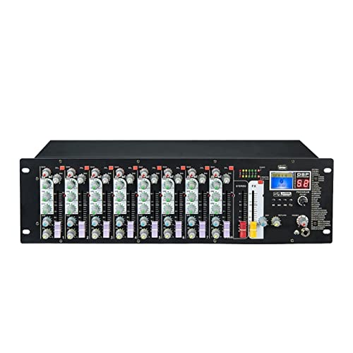 VCHICS Mezclador de Audio, Mezclador de 8 Canales MP3 Entrada USB 48V Phantom Power DJ Mezclador de Sonido para Guitarras, Bajos y teclados