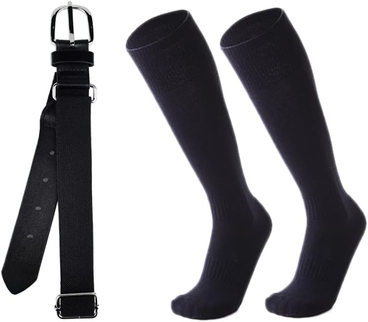 fjberrtsat Youth Combo Adjustable Baseball Socks & Softball Elastic Waist Belt for Youth Boys