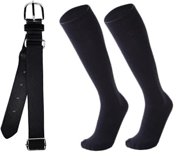 fjberrtsat Youth Combo Adjustable Baseball Socks & Softball Elastic Waist Belt for Youth Boys
