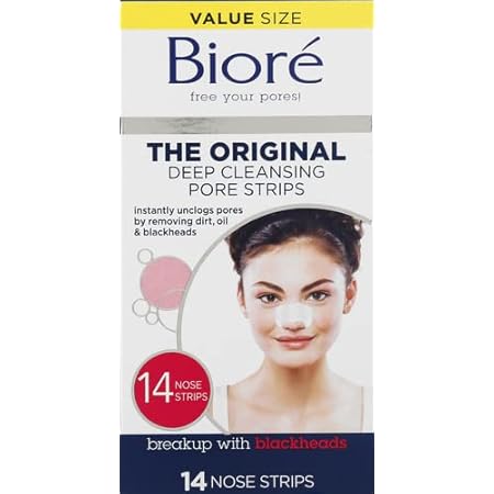 Bioré Original, Deep Cleansing Pore Strips, Nose Strips for Blackhead Removal, with Instant Pore Unclogging, 14 Count, features C-Bond Technology, Oil-Free, Non-Comedogenic Use