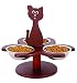Etna Pet Store Wooden Multi-Cat Raised Feeder with 3 Metal Food Bowls/Dishes -Promotes Better Digestion, Prevents Feline Acne, Stops Food Competition, and Keeps Food Dirt and Pest Free