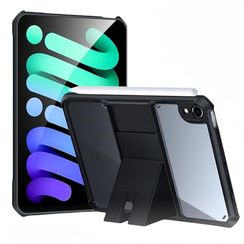 Transparente Schutzhülle für iPad Mini 7 A17 Pro mit Ständer, iPad Mini 7/6, transparente Hülle, Ständer, schlank, leicht, sturzsicher