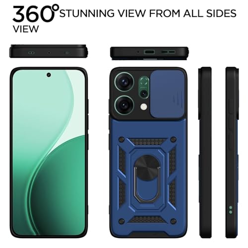 Image of AIBEX Back Cover for Oppo Reno 14 Pro 5G | D10 Tough Armor Case | Sliding Camera Shield | 360 Protection | Kickstand Ring Holder | Military-Grade Shockproof Bumper Case