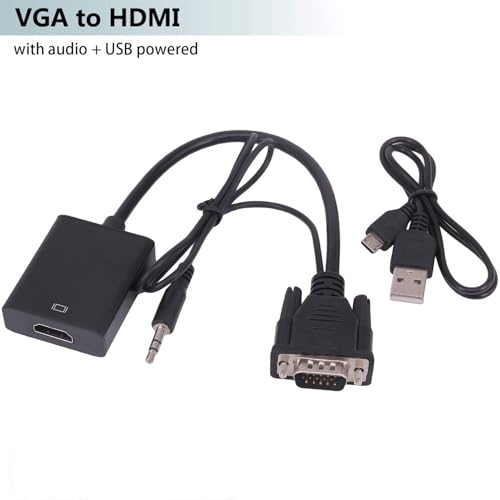 Image of NEXSA VGA to HDMI Adapter, Silver-Plated VGA to HDMI Converter
