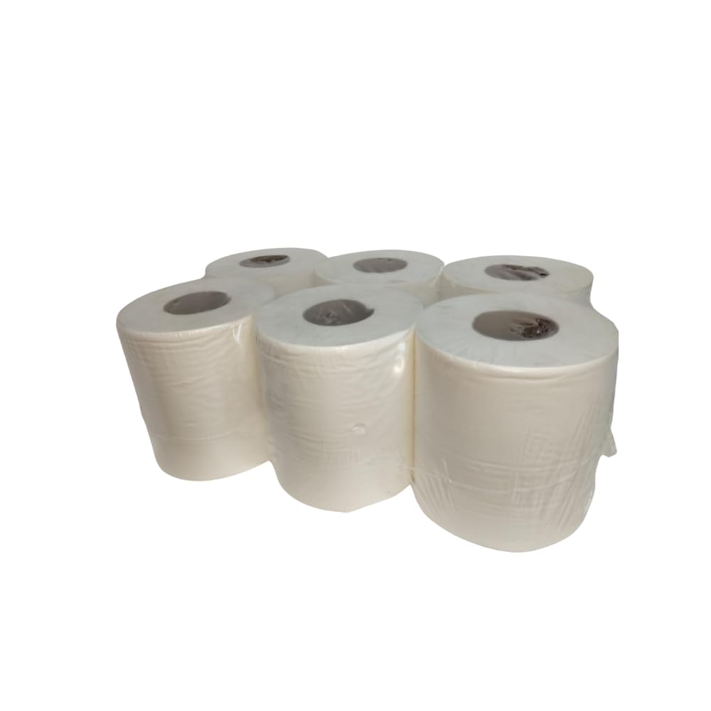 Comercial de envases Juan Guilabert. Papel secamanos pack de 6 rollos de 1 KG rollo laminado en celulosa para uso doméstico o industrial. (6 Rollos 800 Gr)
