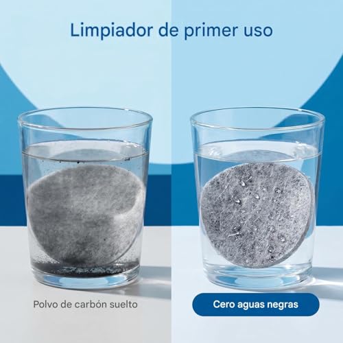 Miniatura 5 de Juego De 6 Discos Filtrantes De Fibra De Carbono Compatibles Con Botellas Y Jarras Reduce Hasta 98 Cloro, Metales Pesados, Impurezas Sabor Más Puro Y Agradable Tylola Pro