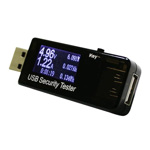 OUNONA Detector De Voltaje Monitor De Voltaje Probador De Voltaje Multímetro De Corriente De Voltaje USB Cargador Detector De Prueba Voltímetro Amperímetro Negro