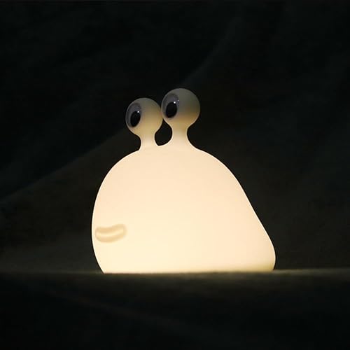 ZHTMFYZ Slug - Luz nocturna para niños, lámpara de silicona recargable por USB, lindas lámparas de animales con control táctil y temporizador y