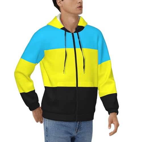 Sweatshirt en polyester souple et épais à fermeture éclair drapeau Burongan