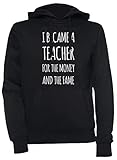 luxogo i became a teacher for the money and the fame unisex nero felpa con cappuccio uomo donna unisex black jumper men's women's