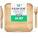 50 10 inch Square Palm Leaf Plates + 100 Cutlery - Better Than Bamboo or Wood Plates. Heavy Duty, 100% Compostable & Biodegradable Eco Friendly Party Plates