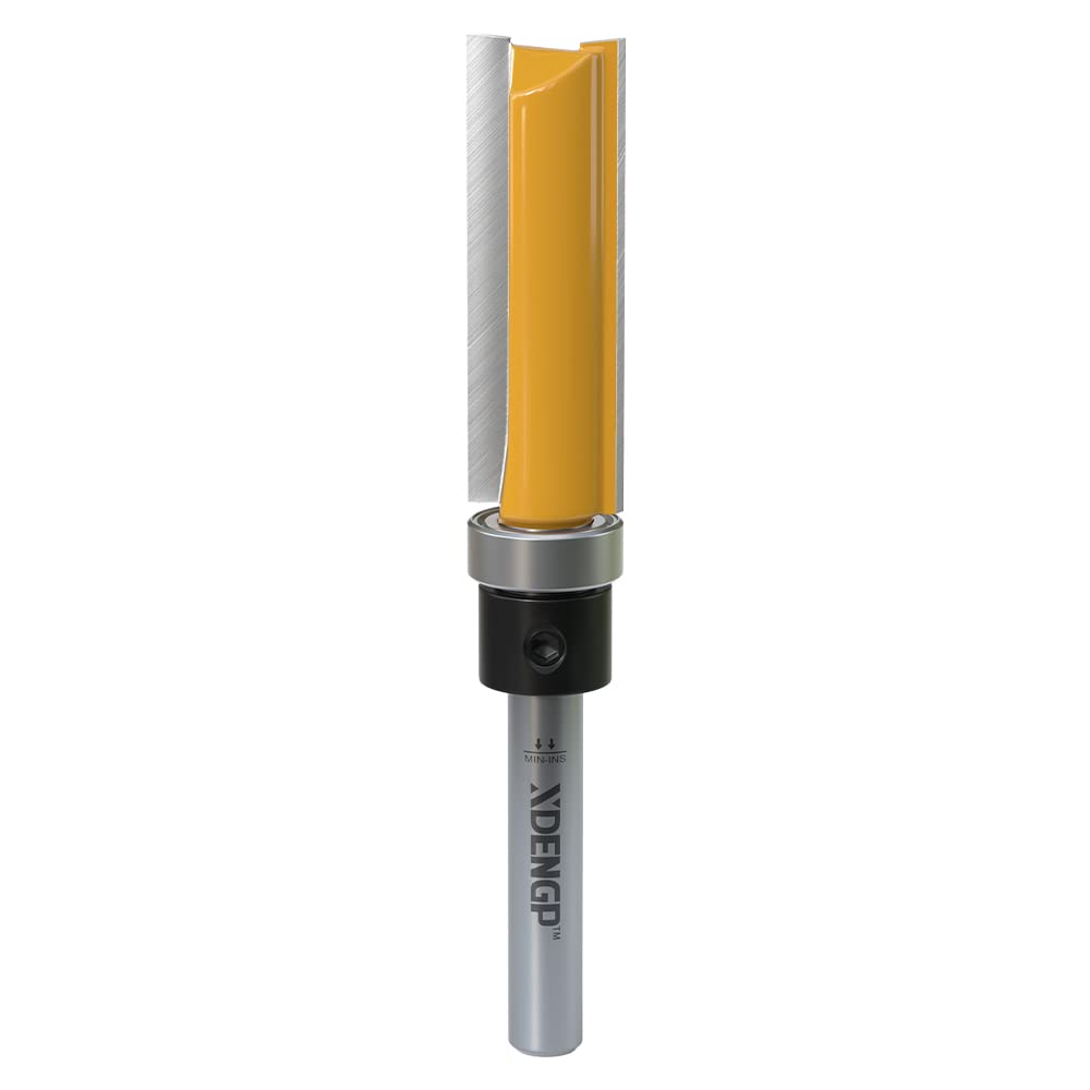 4 PCS Pattern Flush Trim Router Bit Set 1/4 Inch Shank, Top Bearing Flush Cut Trim Router Bit for Woodworking, Cutting Diameter: 1/2", Cutting Length: 1/2", 3/4", 1", 1-1/2"