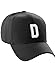 Daxton Classic Baseball Hat Embroidered A to Z Letters Structured Mid Profile Cap - Black, Letter D