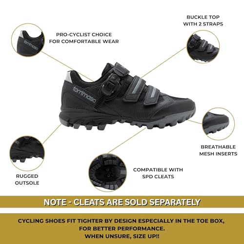 Image of Tommaso Mens Cycling Shoes - SPD Compatible Outdoor, MTB, Gravel & Mountain Bike Shoes - Walkable Design - Cleats Not Included