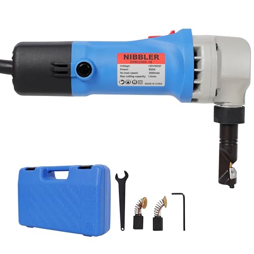 Image of Electric Sheet Metal Nibbler - 550W Powerful 2000 RPM Speed, 360 Degree Rotation Nibbler Metal Cutter | 16 Gauge Precision Metal Cutting Tool for Cutting Steel, Aluminium, Plastic, Wood Board