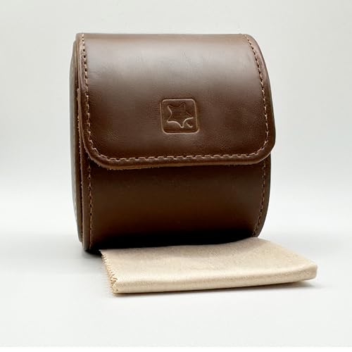 melopido. Caja para Reloj. Estuche de Cuero Ecológico, sofisticado para guardar y proteger relojes con máxima seguridad. Mejor Regalo para San Valentín. Compacto Ideal para Viajes. (Marrón Vintage).