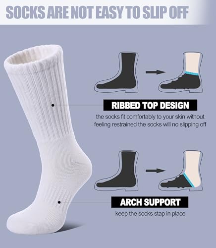 Image of DYW Womens Merino Wool Hiking Socks Thermal Warm Winter Boot Crew Socks Cushion Work Walking Gift Socks 5 Pairs