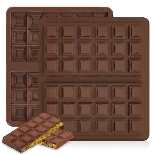 ZUGHXMS Dubai Chocolate Bar Large Molds Non Stick 2 Pack,Food Grade Silicone Deep and Mold for...