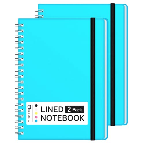 Carnet de notes à spirale pour éviter la perte de pages avec ce petit cahier bleu solide