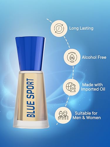 Image of Al-Nuaim Blue Sport Alcohol Free Attar Roll On Luxury Scent with Long Lasting Fragrance For Men & Women |6ml