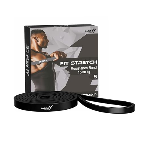 Image of Jaspo Fit Stretch Latex Resistance Band for Workout | Durable Exercise & Stretching Bands for Home Gym | Strength Training, Flexibility & Mobility | Ideal for Men & Women - S (15-30 kgs)