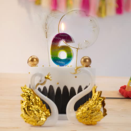Derventa Birthday Candles Big Numbers Multicolored 3.7 Inch Party Cake Topper 1 Piece (Number 3 Multi-Colored) #TOP4