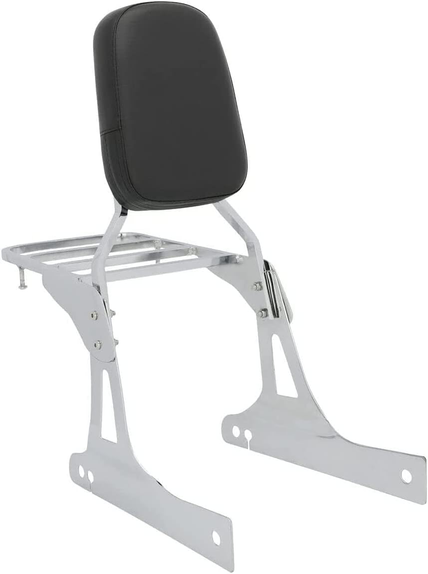 Chrome Sissy Bar Backrest With Comfortable Pad Luggage Rack Compatible With Harley Dyna Street Bob Wide Glide Super Glide Custom Low Rider fxdc fxdl