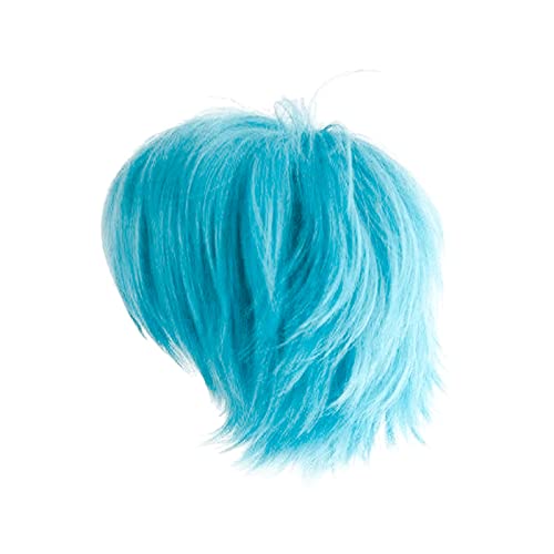 Gairyan Short Blue Cosplay Wig, Unisex Anime Cosplay Wigs for Women/Men, Straight Fluffy Wig for Costume Theme Party - Image 3
