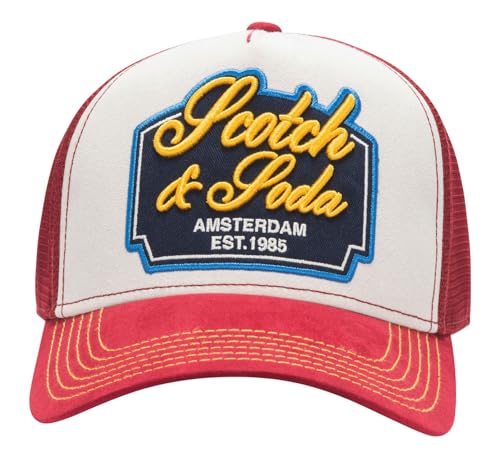 Casquette de camionneur Scotch & Soda Arena rouge ajustable contre la chaleur