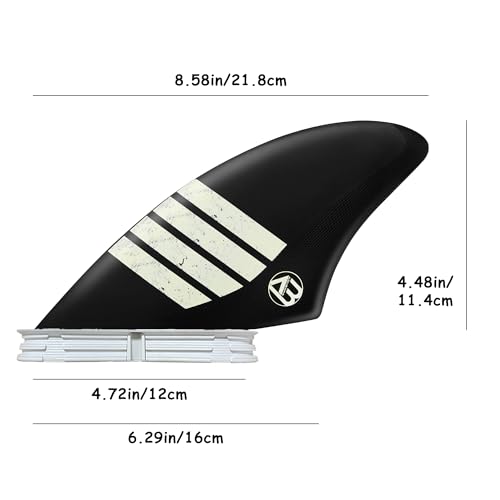 Surfboard Twin Keel Fins (2 Fins) Dual Tab Single Tab Sizes Nylon Plastic Fins for Longboard Surfboard Funboard (F2)