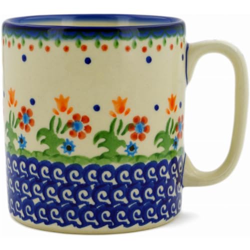 Taza Polish Pottery 13 oz con patrón floral miniatura 1