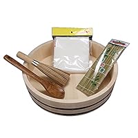 Hangiri Japonais En Bois De Pin Pour Riz à Sushi - 72cm De Diamètre, Avec Cerclages Cuivre, Pour Refroidir Et Mélanger Le Riz