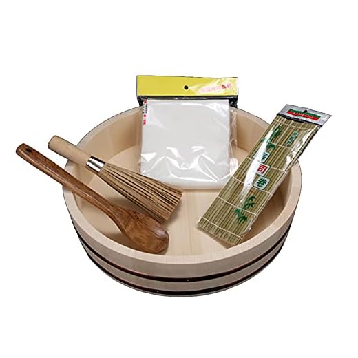 KELUNIS Hangiri sushi ok ris blandningsbadkar i japansk stil, sushi-risskål med kopparband för sushi restaurang hem kök (11 storlekar), 48 cm/19 tum