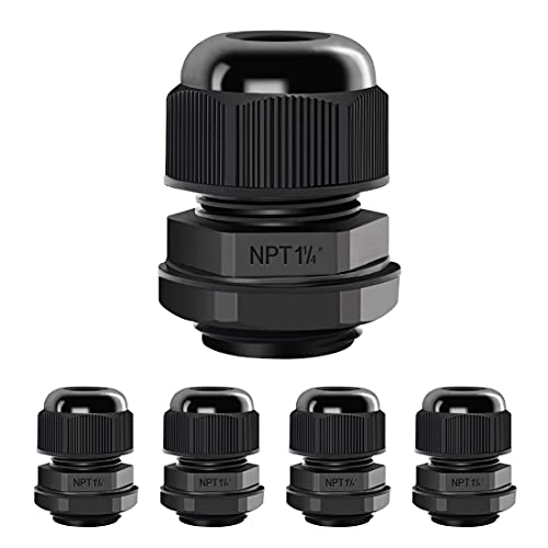 Presse-étoupes étanches NPT LeMotech lot de 5 joints nylon réglables 24-32 mm