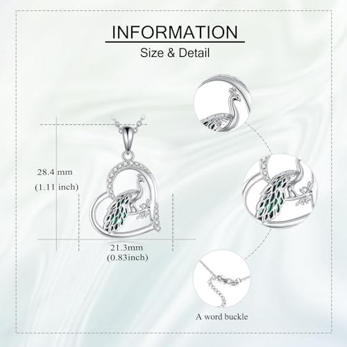 Collier cœur ormeau de paon cadeau romantique idéal pour la Saint-Valentin