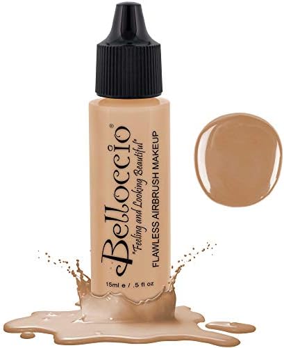 Belloccio's Professional Cosmetic Airbrush Makeup Foundation 1/2oz Bottle: Ivory- Light-medium Neutral Pink And Yellow Undertones