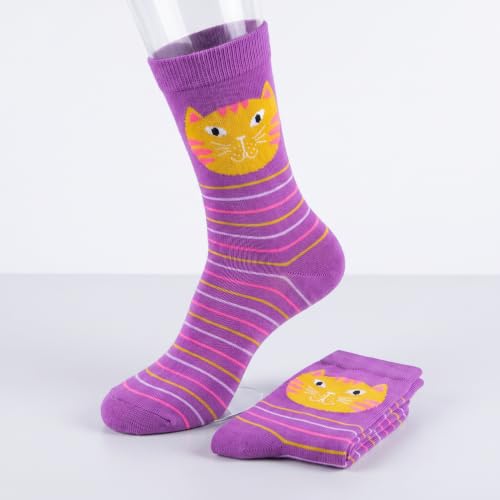 Image of Tipi Toe Women's 6-Pack Funky Crew Socks | Colorful Fun Patterned Novelty Dress Socks, Sizes 9-13