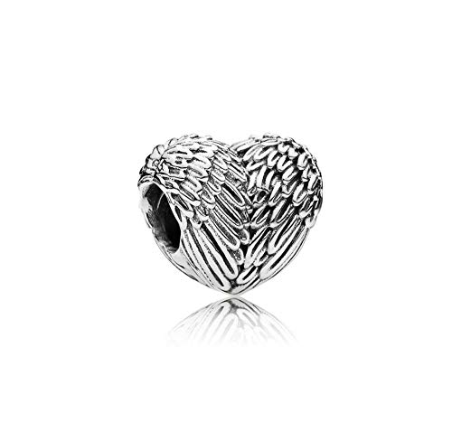 Minijewelry Love Heart Angel Wing Bead Charm For Bracelets Necklaces Pendants Angelic Feathers Religion Sterling Silver Charm Gift For Women Mom Daughter Dad Friends Family Christmas Birthday #TOP28