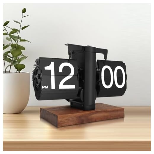 Flip Clock, Digital Retro Flip Clock, Auto Flip Clock Vintage, Large Number Flip Desk Clock, Gear Operated Flip Alarm Clock for Home, Office Decor