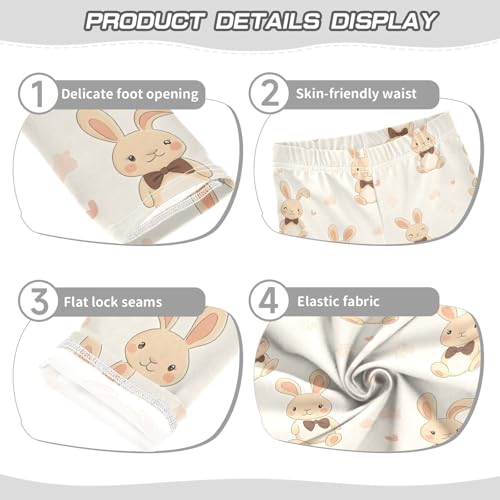 Cute Bow Rabbit Girls Leggings Soft Stretch Workout Yoga Dance Pants for Kids Casual Tights3