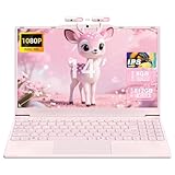 Rumtuk Laptop 14 Zoll Rosa,Celeron N5100,8 GB RAM DDR4 (bis zu 32 GB),256 GB NVMe SSD,Ziffernblock,IPS FHD Display,Webcam,180° Scharnier,WiFi,USB 3.0,Ultrasportables PC Notebook für Geschäft & Studium