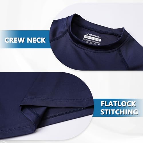 HYCOPROT Boys Youth Compression Shirt Kids Long Sleeve Undershirt Athletic Quick Dry Baselayer for Football Baseball3